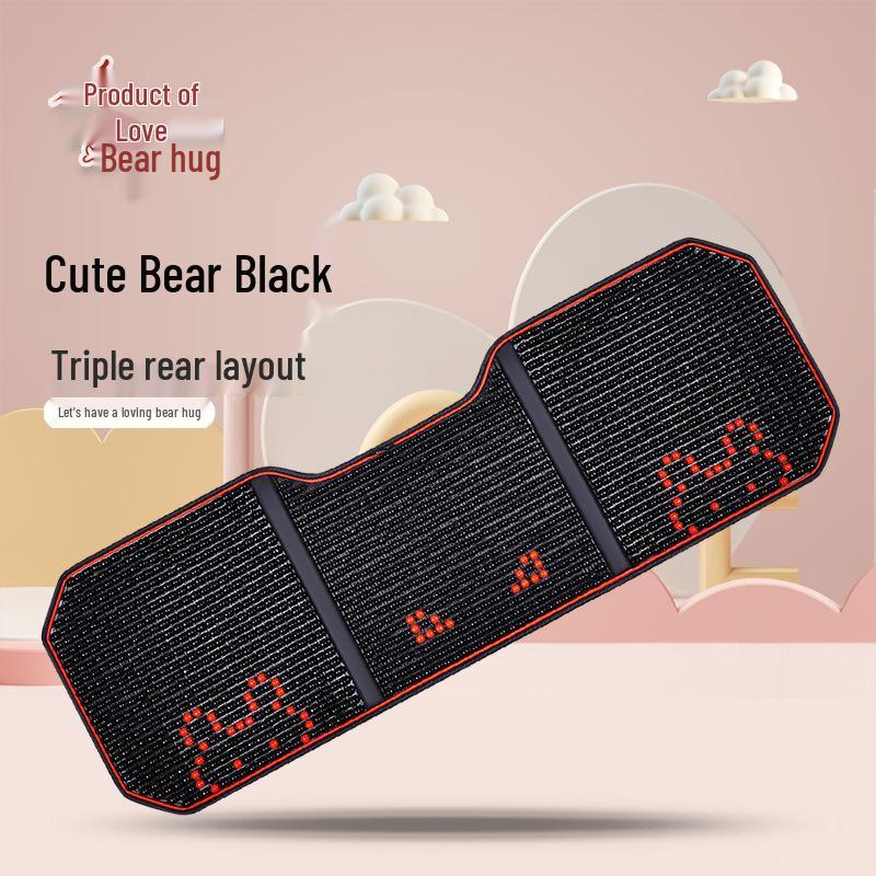 Cartoon Bear Wooden Bead Car & Office Cushion Set - 3-Piece, All-Season