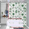 Simple wind green leaves bathroom shower curtain shielding partition Shower curtain quick dry can be scrubable light opaque bath