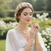 Gold Women's Wedding Jewelry Set Baroque Rhinestone Jewelry Set  Bride Wedding Accessories