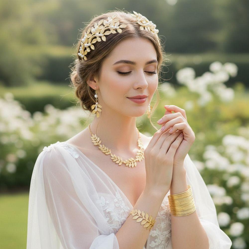 Bridal Earrings Greek Goddess Hair Jewelry Baroque Rhinestone Jewelry Set  Party Dress Up