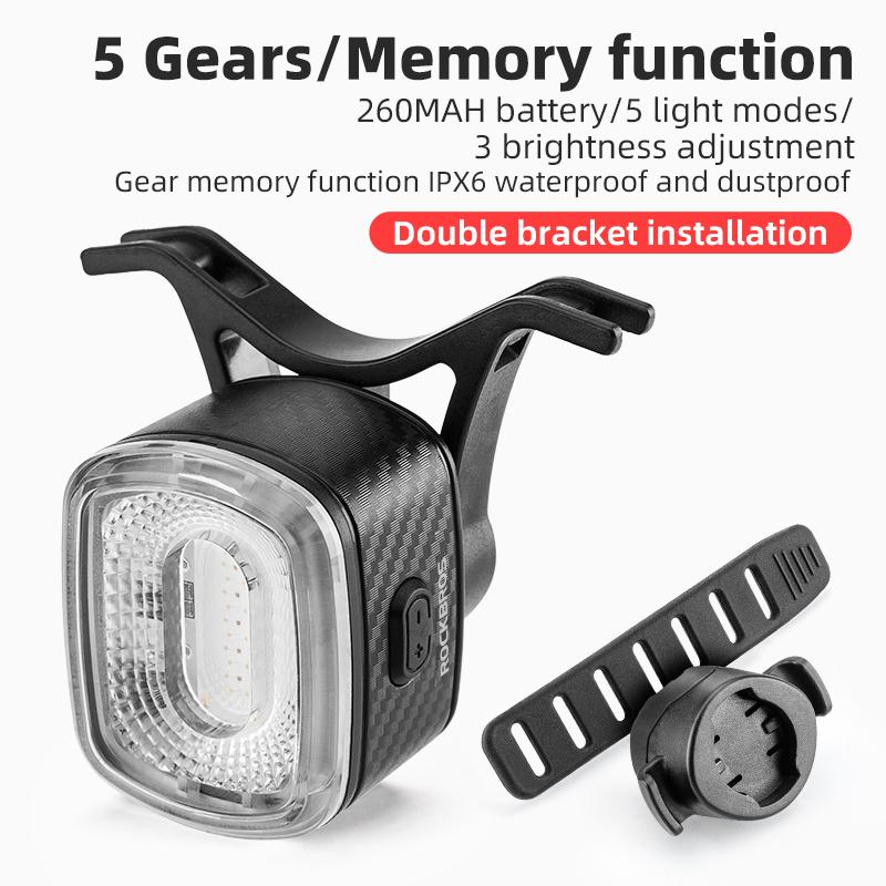 ROCKBROS Intelligentes Fahrrad-Bremslicht IPx6 Rücklicht Typ-C Fahrrad-Rücklicht Automatisches Stopp-LED Fahrwarnung Sicherheit Radsportlicht