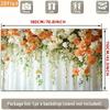2D Flat Printing Party Backdrop Elegant Floral Arch and Curtain Scene