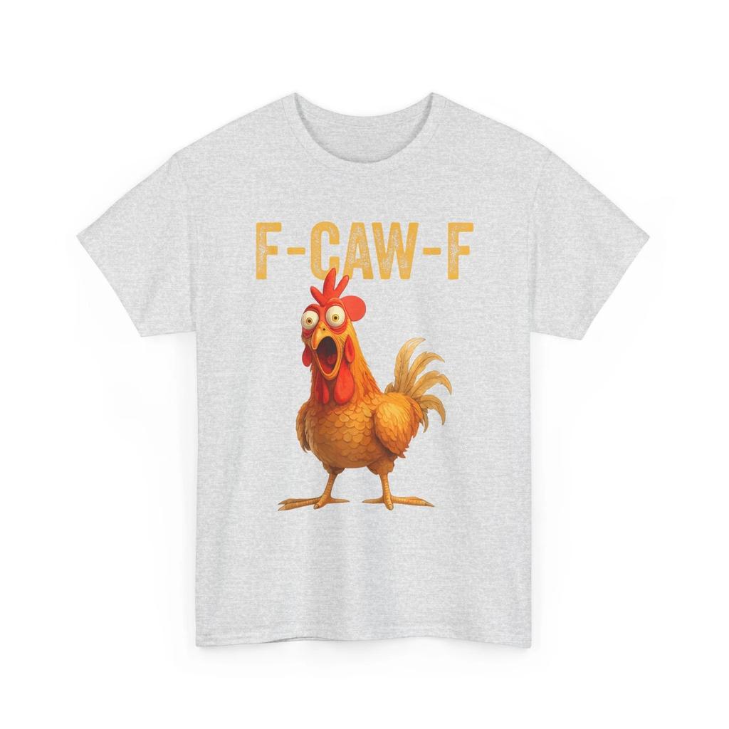 Funny F-Caw-F Chicken Shirt, FCAWF Chicken Men's and Women's Humor Shirt Street Fashion Casual Face Round Neck High Quality Tops