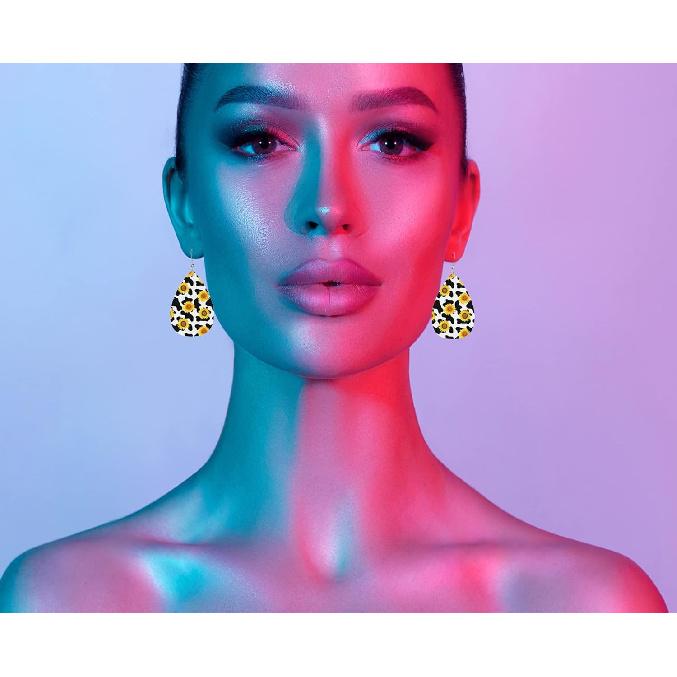 MIOAOSRT Earrings for Women,Leather Earrings Dangle Lightweight Teardrop Earrings Jewelry for Women