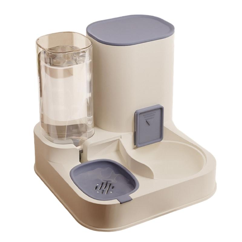 Cats Feeders and Water Dispenser 2 in 1 Pet Automatic Water Dispenser Pet Food Storage for Small Dog Puppy Cats