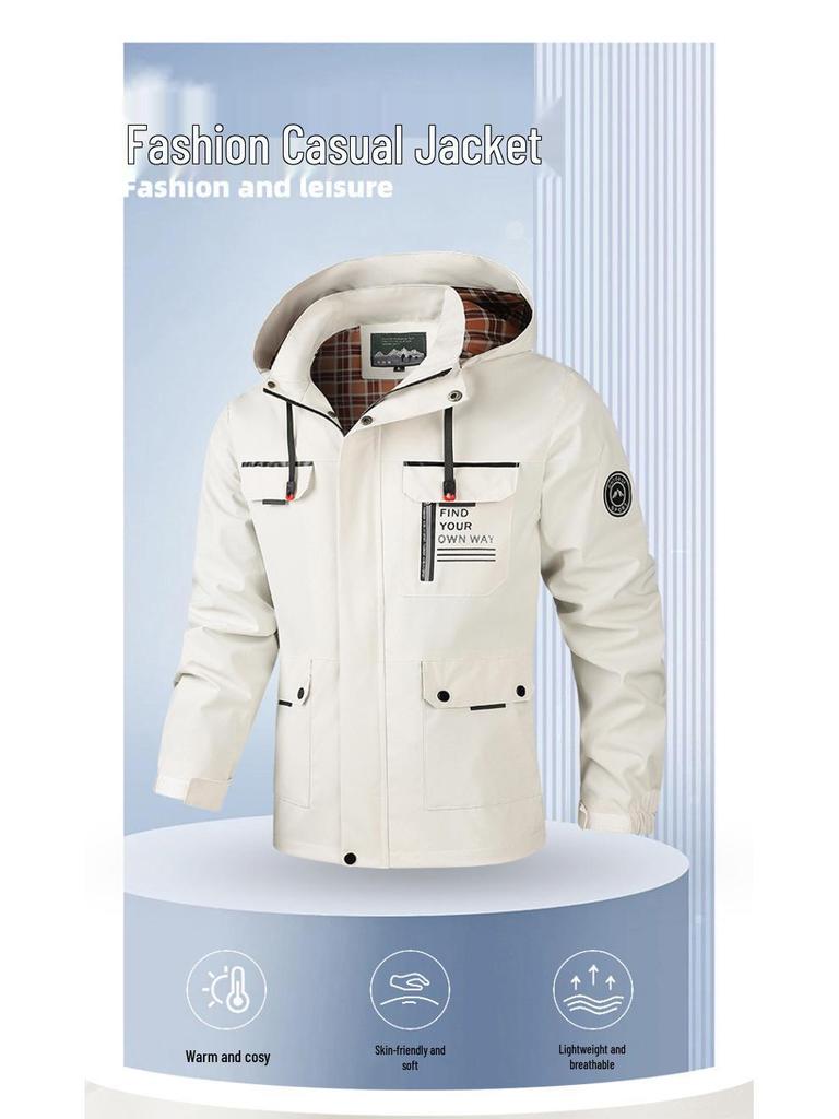 Men's Fashionable Trendy Hooded Loose Casual Outdoor Jacket