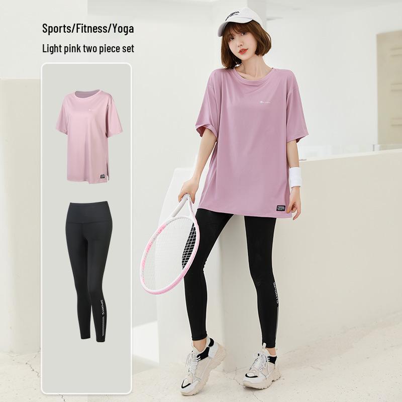 

Жіночий літній комплект великого розміру для йоги та фітнесу: Спортивний одяг вільного крою XXL