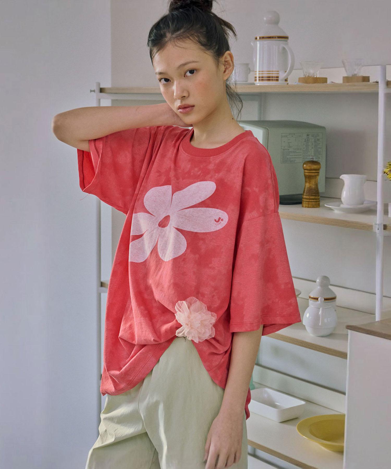 Jun Jun Space Flower Graphic Tee_Red S
