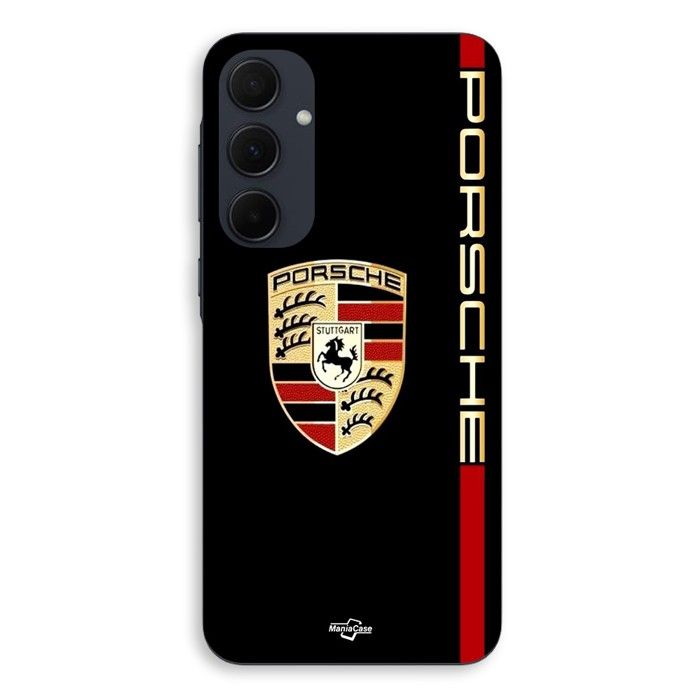 Kryt na telefon - MANIACASE - Samsung Galaxy A55 - Logo Porsche - Silikon - Měkký