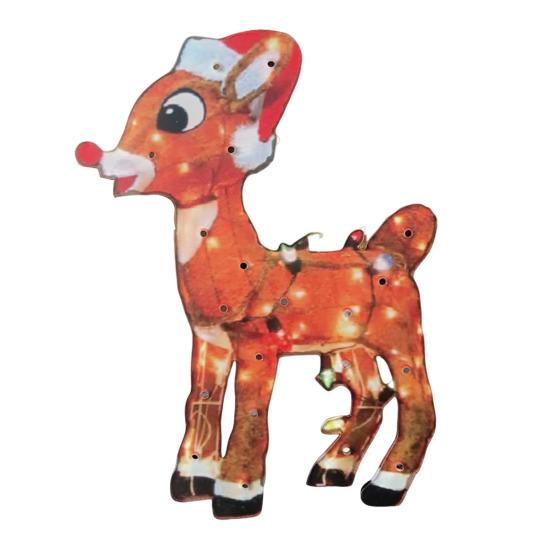Christmas Lighted Animal Statue Glowing Furry Animal with Warm String Lights Weather-resistant