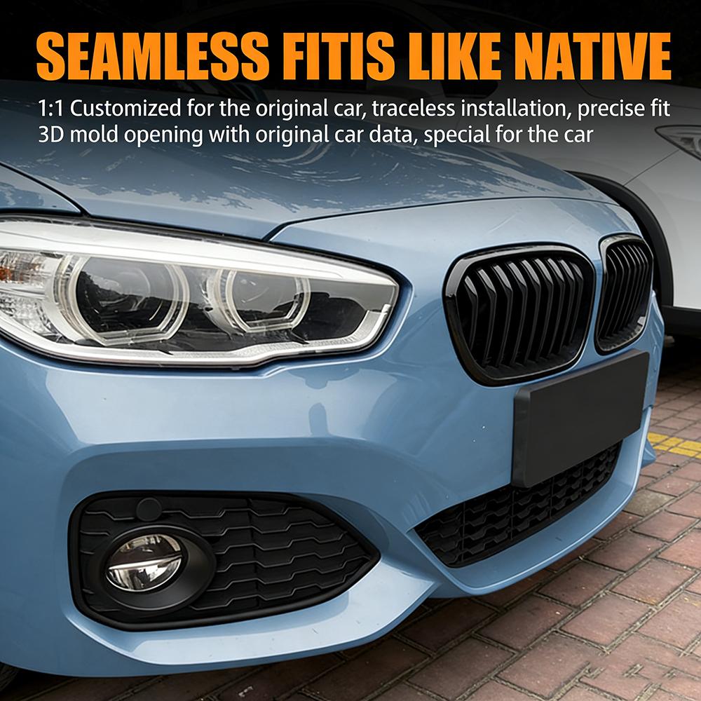 Front Bumper Kidney Grille Racing Grills For BMW 1 Series F20 F21 2015-2019 Replacement Single Double Slat Glossy Black Grilles