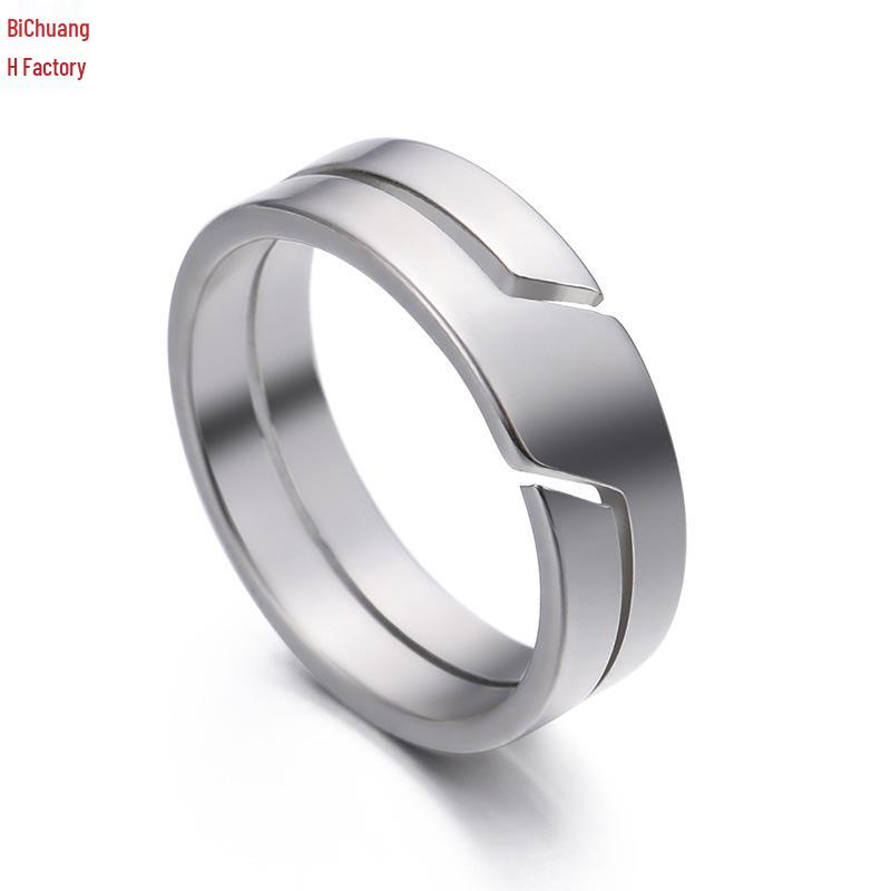 Polerowane Pierścionki Tytanowe dla Pary - Moda Europejska i Amerykańska