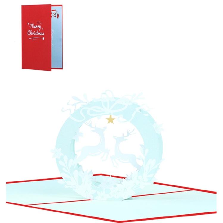 Colorful 3D Popup Christmas Cards Assorted 3D Christmas Greeting Card Collection Flying Deer Card with Envelopes 1