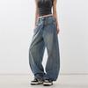 Damen Jeans mit hohem Bund, Retro Blau, Weites Bein, Herbst/Winter 2025, Entspannter Gerader Schnitt