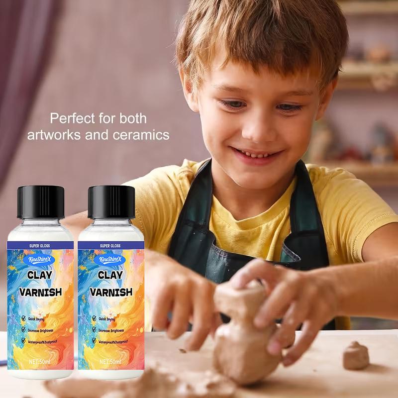 50ml/100ml Air Dry Clay Varnish For Air Dry Glaze Gloss Clay Varnish High Gloss Varnish Long-Lasting Ceramics Oil Painting Wood