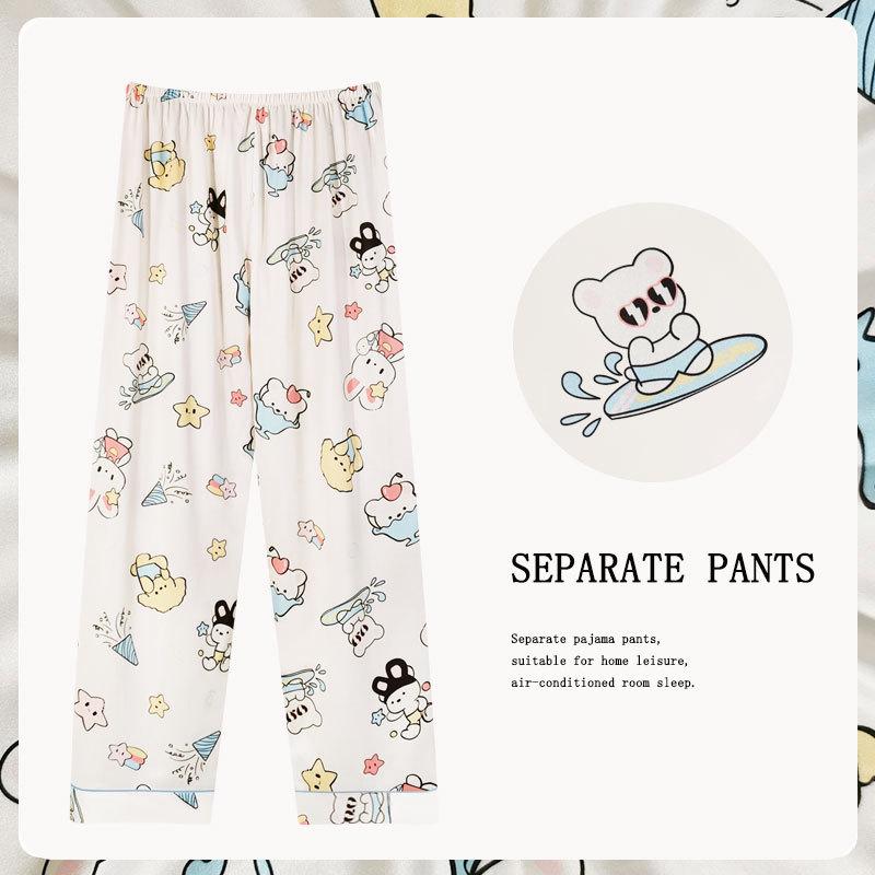 Women's Korean-Style Loose Pajama Pants - Imitation Cotton, Spring/Autumn
