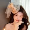 Sweet Netted Ribbon Bow Sequin Hat Hairpin, Quirky Atmosphere-themed Duckbill Hairpin Hair Accessory