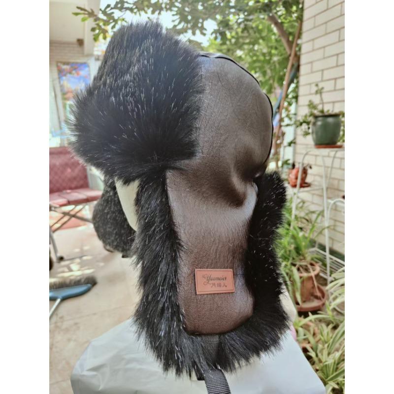 Plush men's outdoor ear protection hat, plush thickened cold-proof hat, ice and snow festival winter warm hat