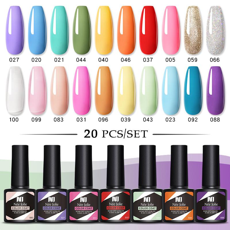 20-Color Nail Polish Glue Set Popular Color Phototherapy Glue Nail Shop Nail Glue