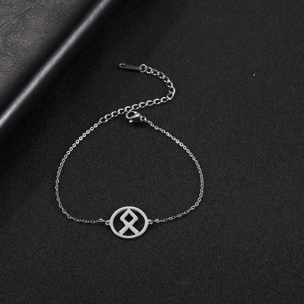 My Shape 24 Viking Runes Odin Stainless Steel Bracelet Adjustable Nordic Small Charm Cuff Bangle Jewelry Gifts for Women Female