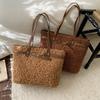 Coffee Lamb Woolen Handbag Designer Faux Fur Shoulder Bag Brown Bolsa Feminina Large Capacity Top Handle Tote Big Shopper Bags