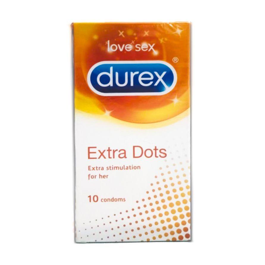 Gepunktete Kondome (10 Stück), Extra Dots Kondome, Durex
