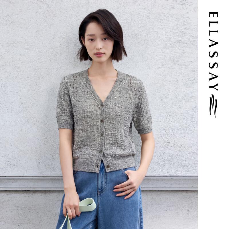 ELLASSAY Women's Slim Fit V-Neck Knit Top