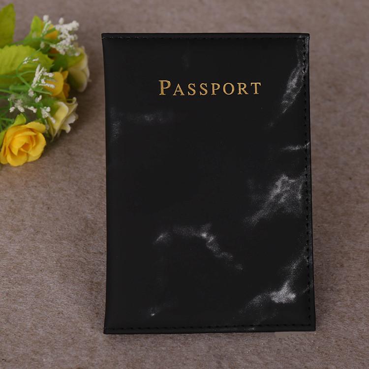 Couverture de passeport en marbre, en cuir PU, porte-passeport de voyage, étui de protection, organisateur de billets, documents, cartes d'identité de crédit d'affaires, portefeuille