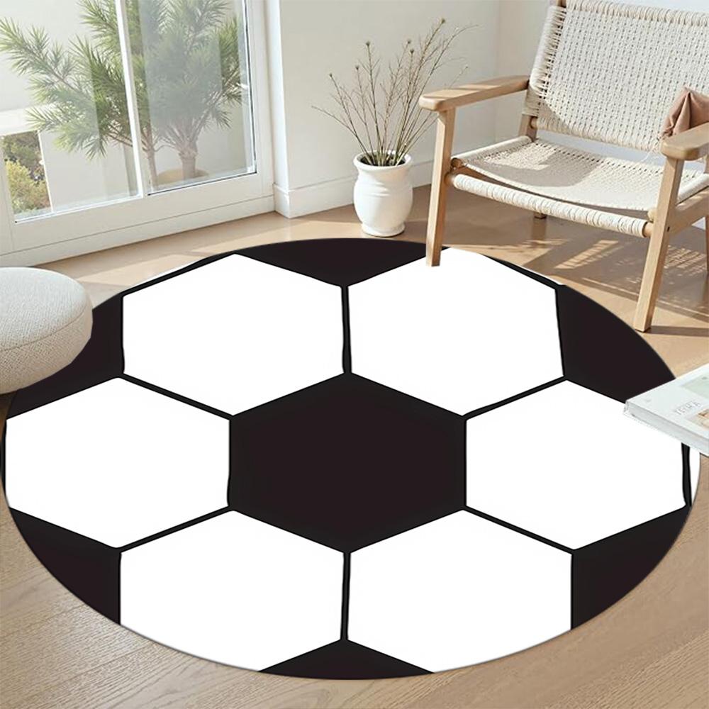Football Round Floor Mat Perfect for Decorate room Outdoor Foyer Balcony Antislip Round Carpet Decorate Offices