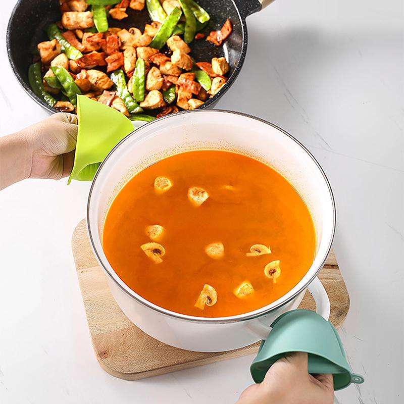 Guantes de silicona resistentes al calor con pinzas aislantes, antiadherentes, antideslizantes, para ollas y ollas, para cocinar y hornear.