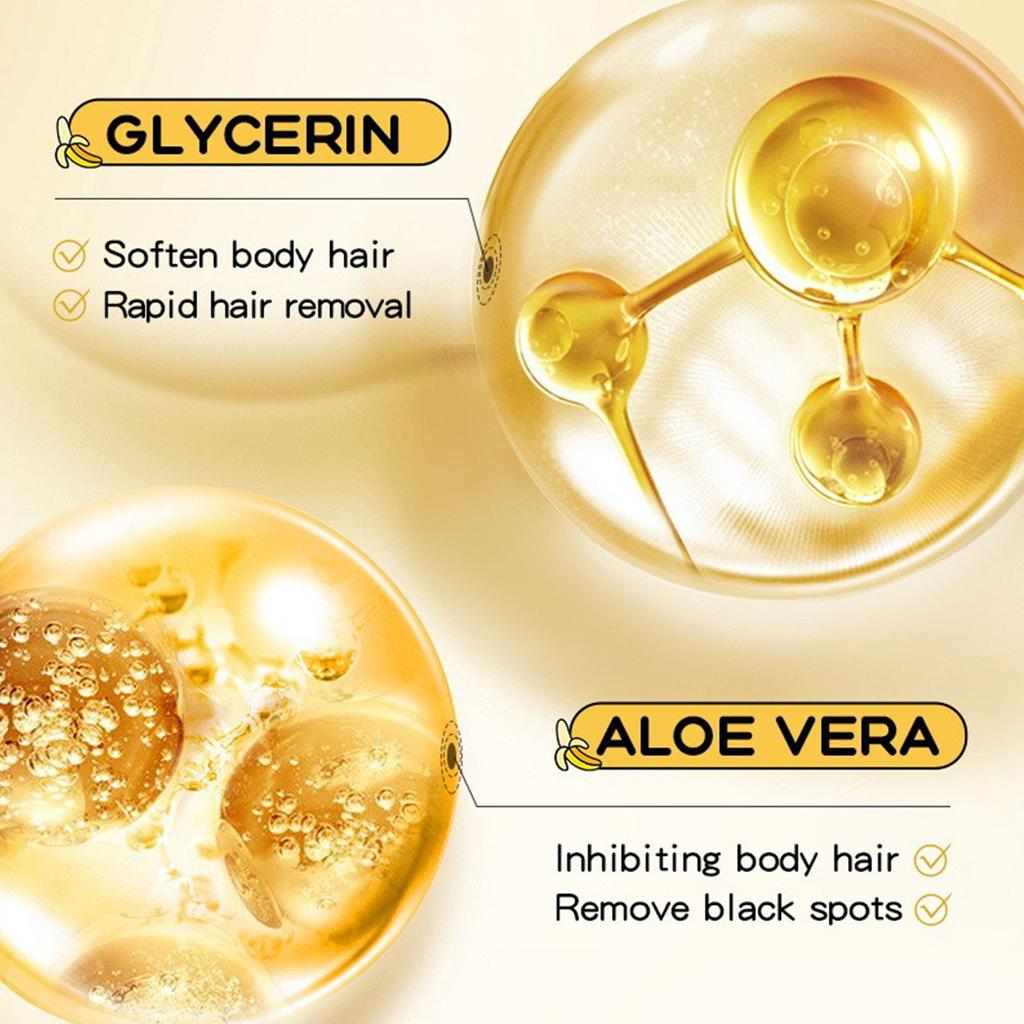 Bananen-Haarentfernungscreme, Haarentfernungsmittel für die Achselhöhle, natürliches, mildes Haarentfernungsmittel, Haarentfernungslotion für Beine, Arme und Körper, 60 g