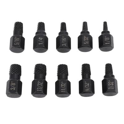 10dílná sada vytahovačů poškozených šroubů z Cr-V oceli 1/8" až 13/32" pro telekomunikace