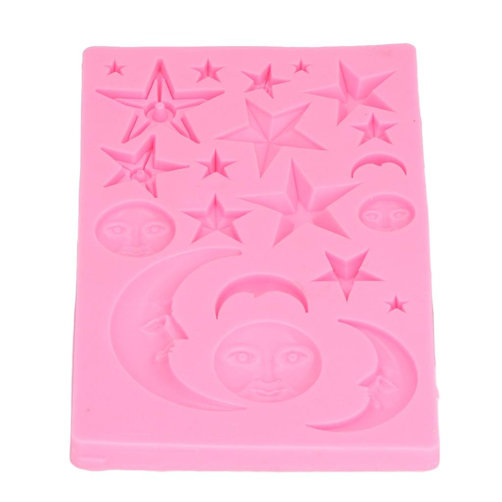 Sun Moon Star Cake Fondant Molds Silicone Cupcake Decoration Molds for Pudding Ice Cream