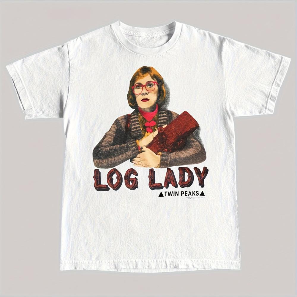 

Unisexs Twin Peaks TV Show Log Lady Iconic Peaks Design Tee Retro TV Series Fan Apparel Breathable Shirt Perfect Boyfriend Gift L
