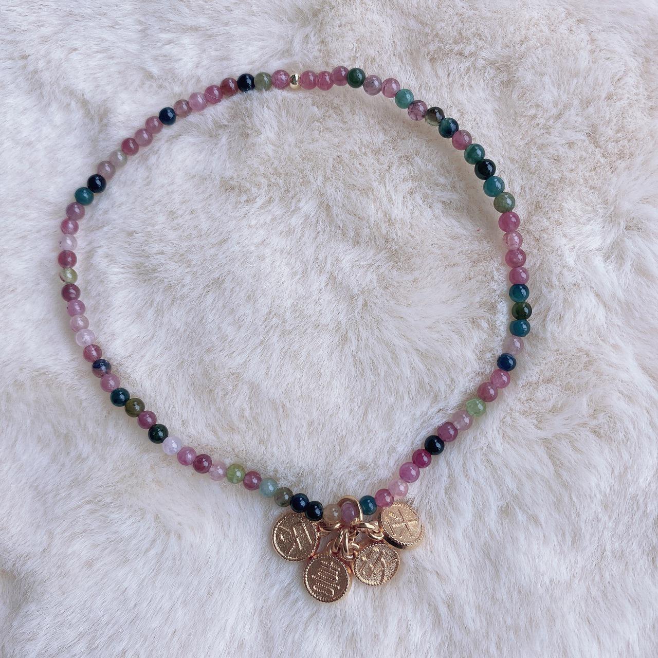 

Позолоченный турмалиновый браслет на ногу: Мир и Радость, Устойчивый к выцветанию