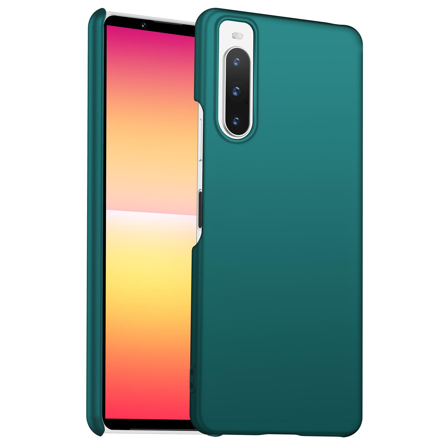 

For Sony Xperia 10 V Phone Case Hard PC Solid Color Anti-fingerprint Protective Back Cover Green