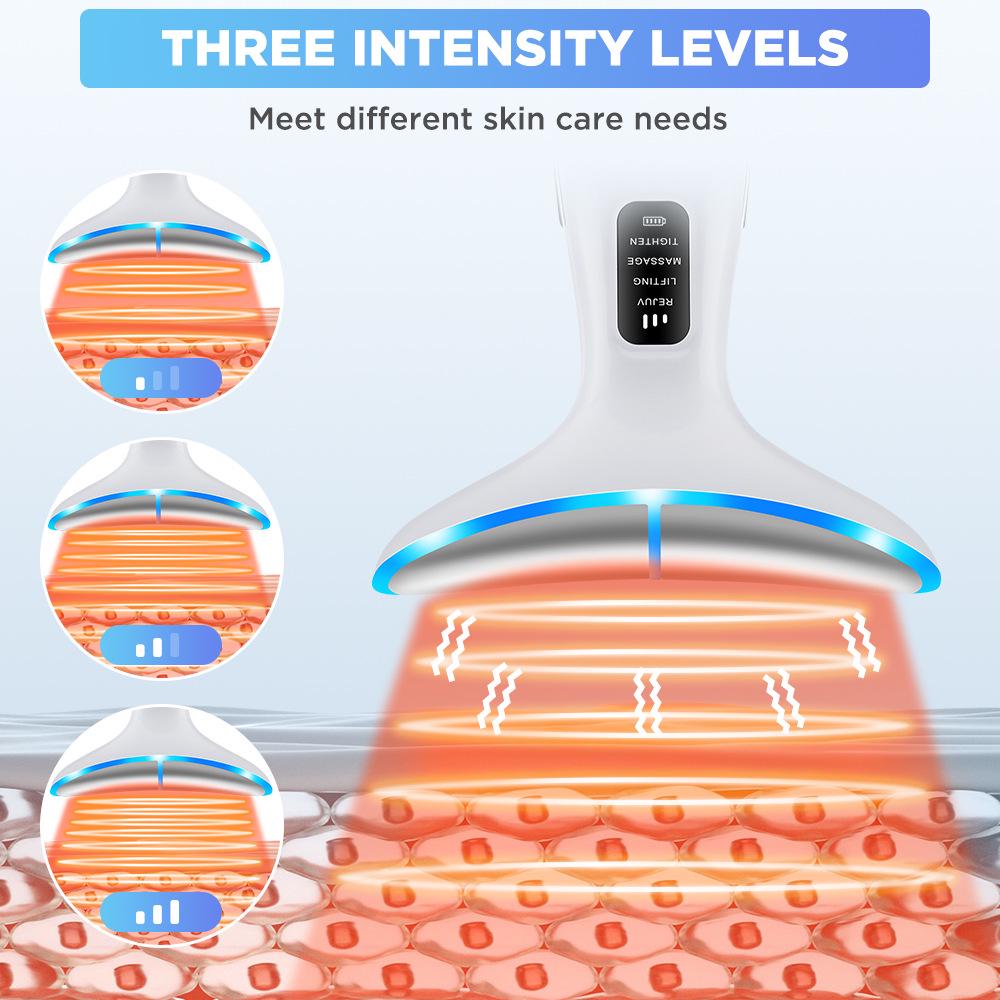 EMS Microcurrent Neck & Face Beauty Device with Vibration and Light Therapy