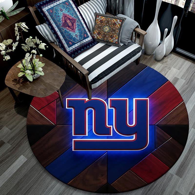 New York Giants2,Round Area Rug,Carpet Rug for Living Room Bedroom Sofa Playroom Decor,Non-slip Floor Mat