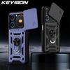 KEYSION Shockproof Armor Case for ZTE Nubia Music Slide Camera Lens Protection Metal Ring Stand Phone Back Cover for Nubia Music