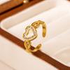 Fanhua Jewelry Tiktok Hot Selling Tarnish Free Stainless Steel Waterproof Gold Plated Eye Leaf Ring