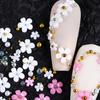 1 Box 3D Flower Nail Art Charm 6 Grids Resin Floral Charms Golden Beads DIY Nail Design Jewelry Crafts Manicure Decoration Accessories