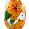 Lolita [P9236] - Handcrafted Wine Glass 'Hibiscus' Yellow Green - 12.5x7 Cm