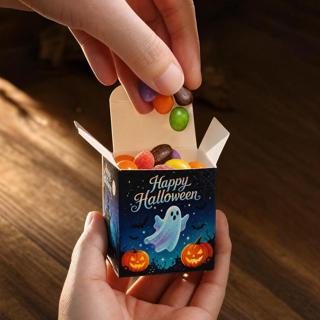 Halloween Treat Boxes Paper Candy Snack Packaging Decorative Party Supplies for Event Table Setup and Themed Occasions 12 Pack