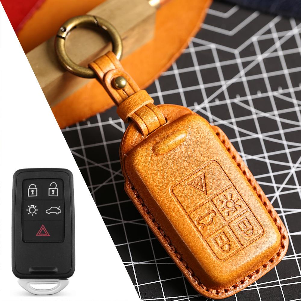 HALLMO Luxus-Autoschlüsseletui aus Leder für VOLVO All inclusive