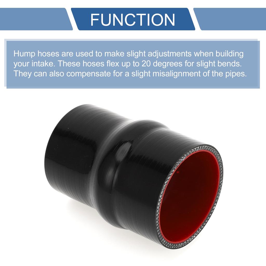 X AUTOHAUX 1 Piece Inner Diameter 57-63mm/224"-248" Length 102mm/402" Black Red Car Silicone Hose