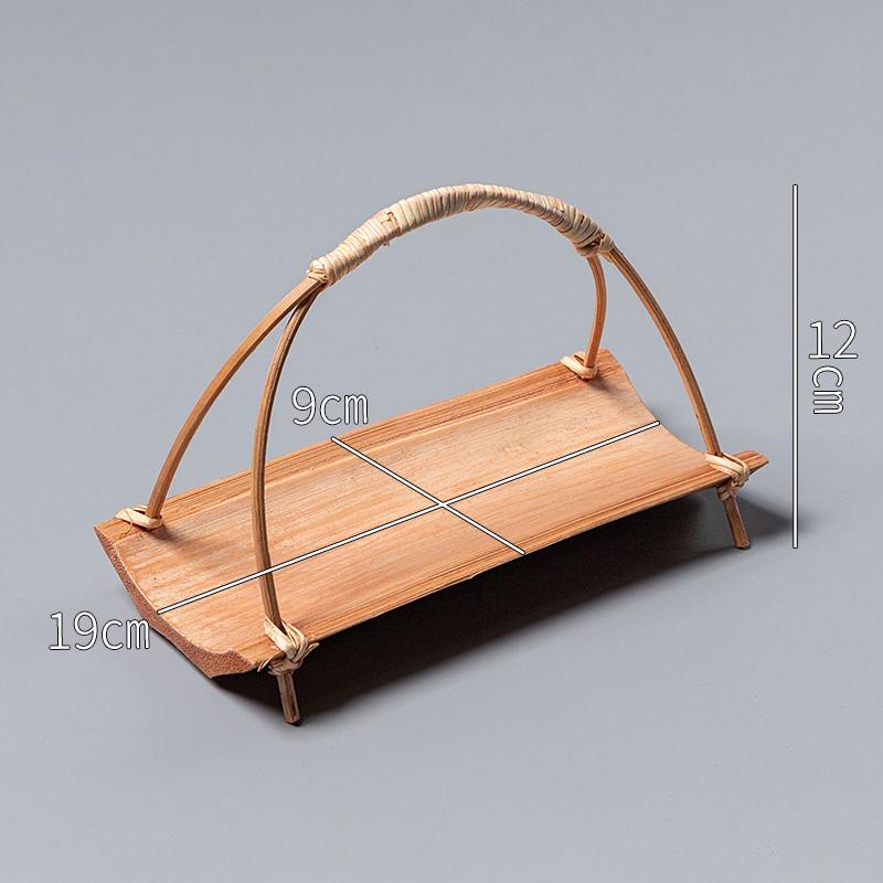 Handwoven Bamboo Retro Snack Basket and Plate for Picnic and Storage