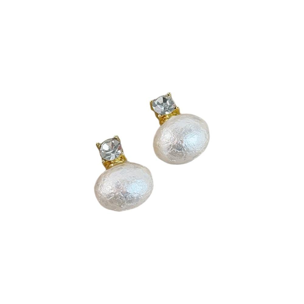 Light Luxury Zircon Stud Sweet Crystal Drop Earrings Simple Pearl Studs  Women