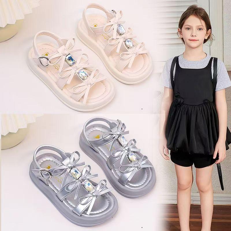 Girls princess shoes little girls sandals summer new school shoes rhinestone little girl roman shoes soft-soled baby shoes