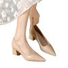 Elegant Pu Pointed Toe Loafers For Women With Chunky Heel For Daily Wear
