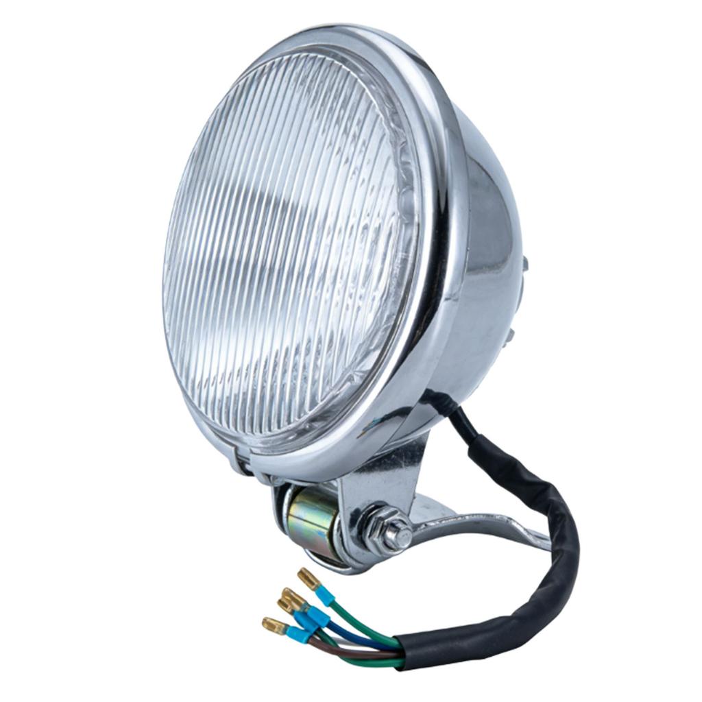 Motorcycle Headlight High Brightness Waterproofing Thickened Metal Shell Retro Motorcycle Front Lamp Electroplated and